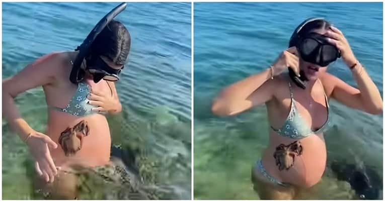 Nosečnica se je kopala v morju, nato pa je na trebuhu začutila nekaj sluzastega!