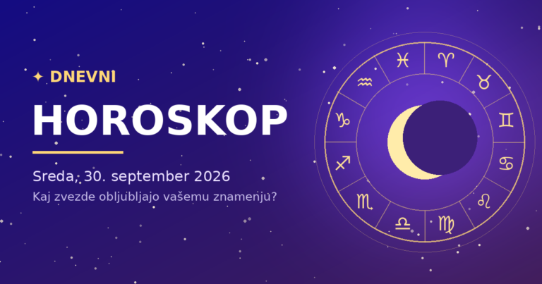 Dnevni horoskop za sredo, 30. septembra: kdo bo imel srečo v ljubezni, kdo pri denarju?